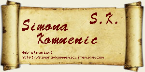 Simona Komnenić vizit kartica